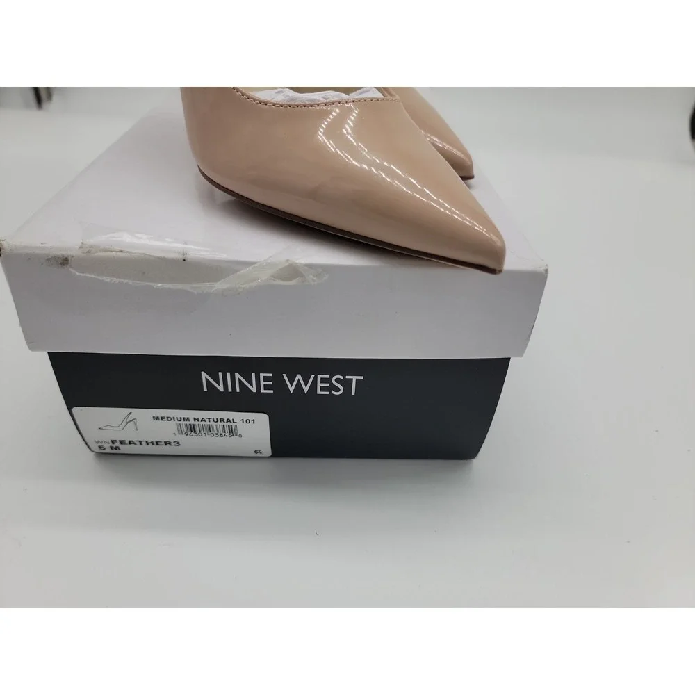 Nine West Feather 3 Sepia Slingback High Heels Brand New in Box Sz 5 $120!